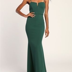 Lulu’s Green Mermaid Maxi Dress NWT